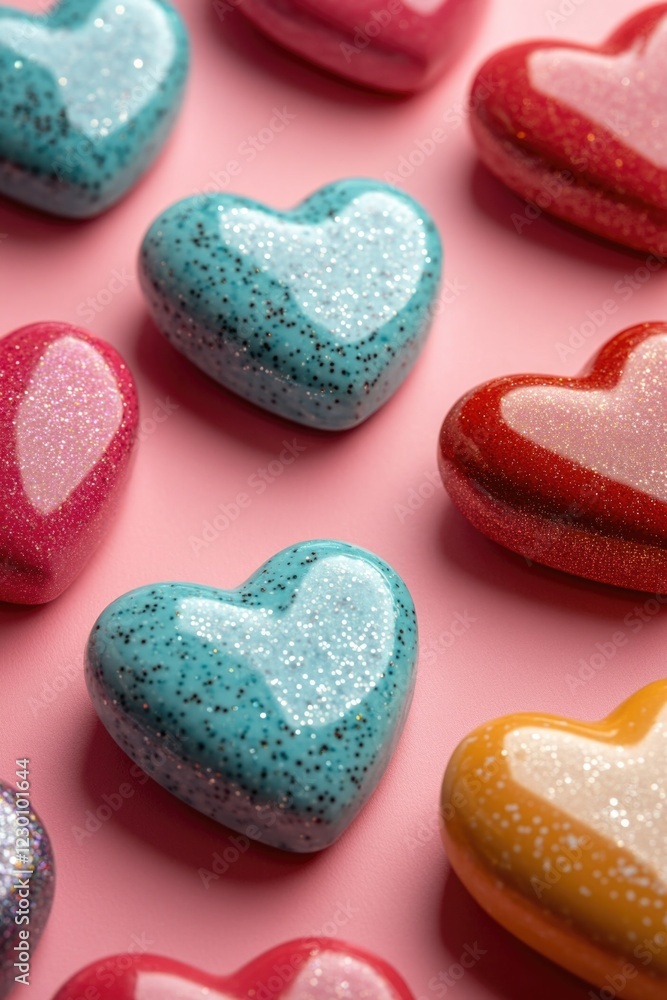 Fototapeta premium Colorful Heart-Shaped Candy