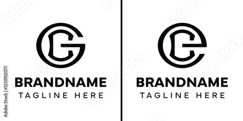 Letters GC and EC Monogram Logo, suitable for any business with GC CG EC CE initials