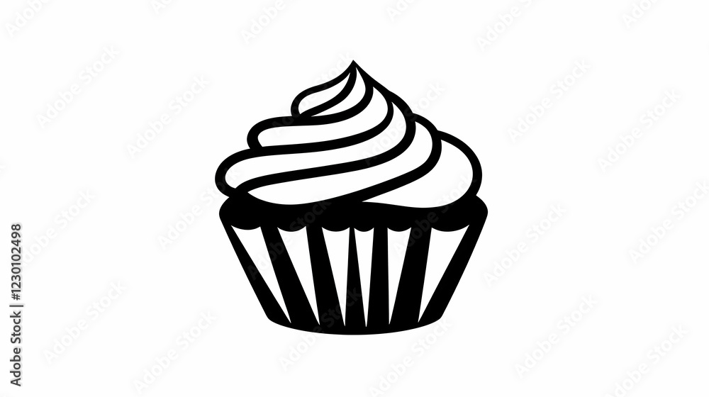 Swirl cupcake dessert, white background, baking Swirl cupcake dessert, white background, baking