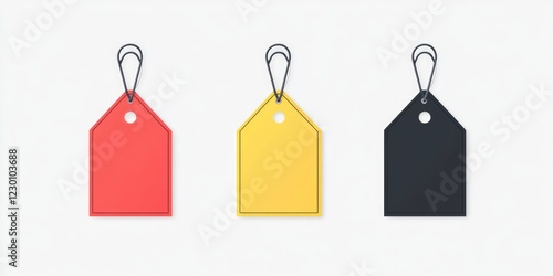 Vibrant tags for product differentiation and organization. Includes various color options. photo