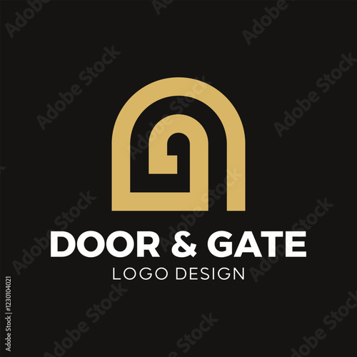 Gate and door monogram logo design. Infinity logo letter G and D 