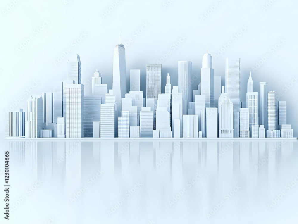 Minimalist city skyline reflection Minimalist city skyline reflection