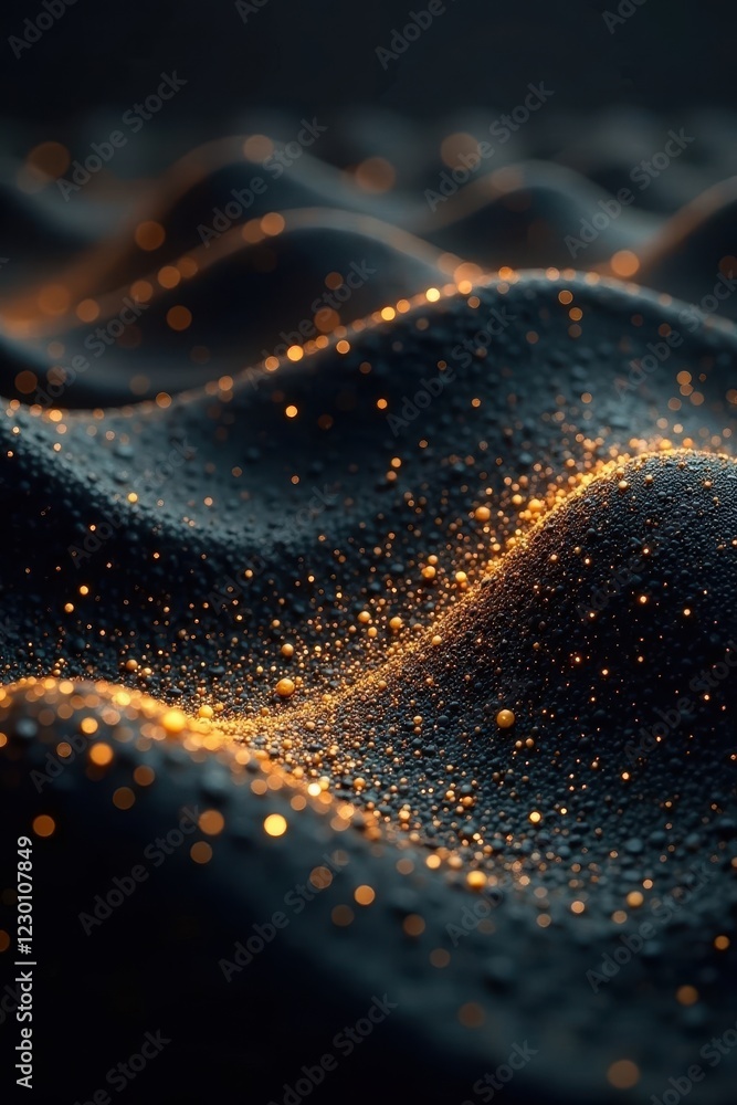 Sleek black waves with gold highlights, abstract gleam, digital, celebration Sleek black waves with gold highlights, abstract gleam, digital, celebration