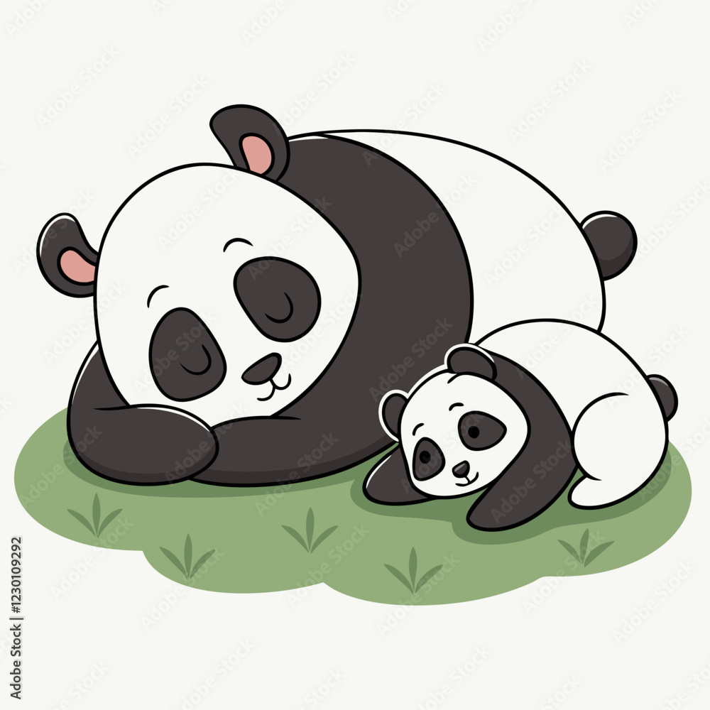 Fototapeta premium panda and bamboo