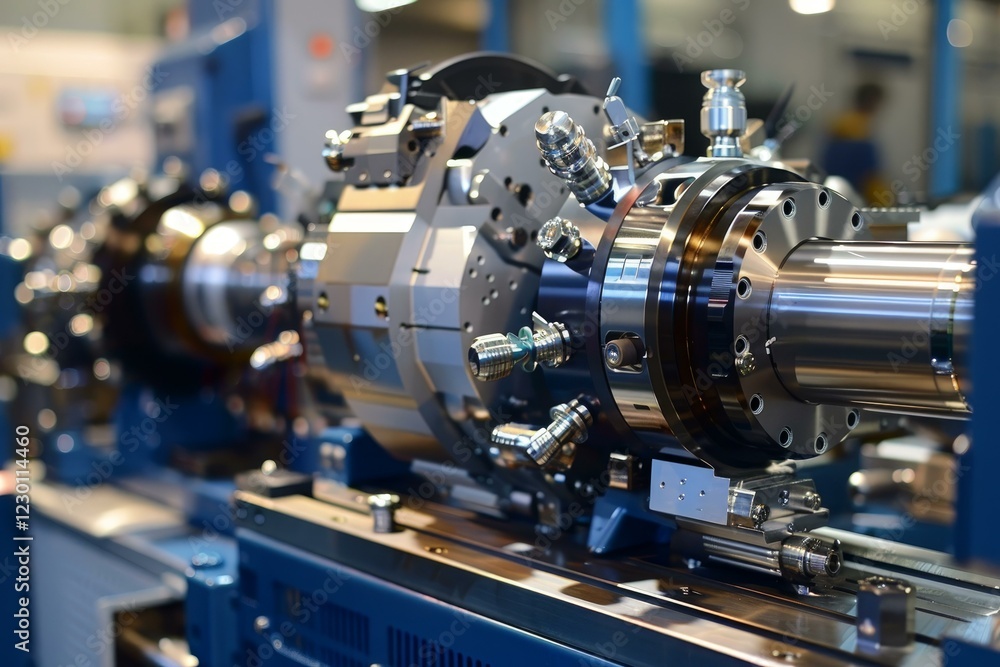 Rotating head industrial machine part is standing in a factory, ready for its next use Rotating head industrial machine part is standing in a factory, ready for its next use