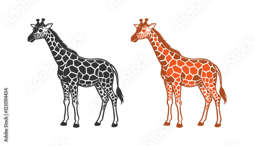 Canvas Print Giraffe silhouette vector illustration art design
