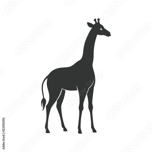 Canvas Print Giraffe silhouette vector illustration art design