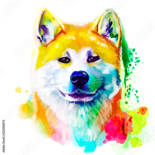 portrait of a dog  akita inu