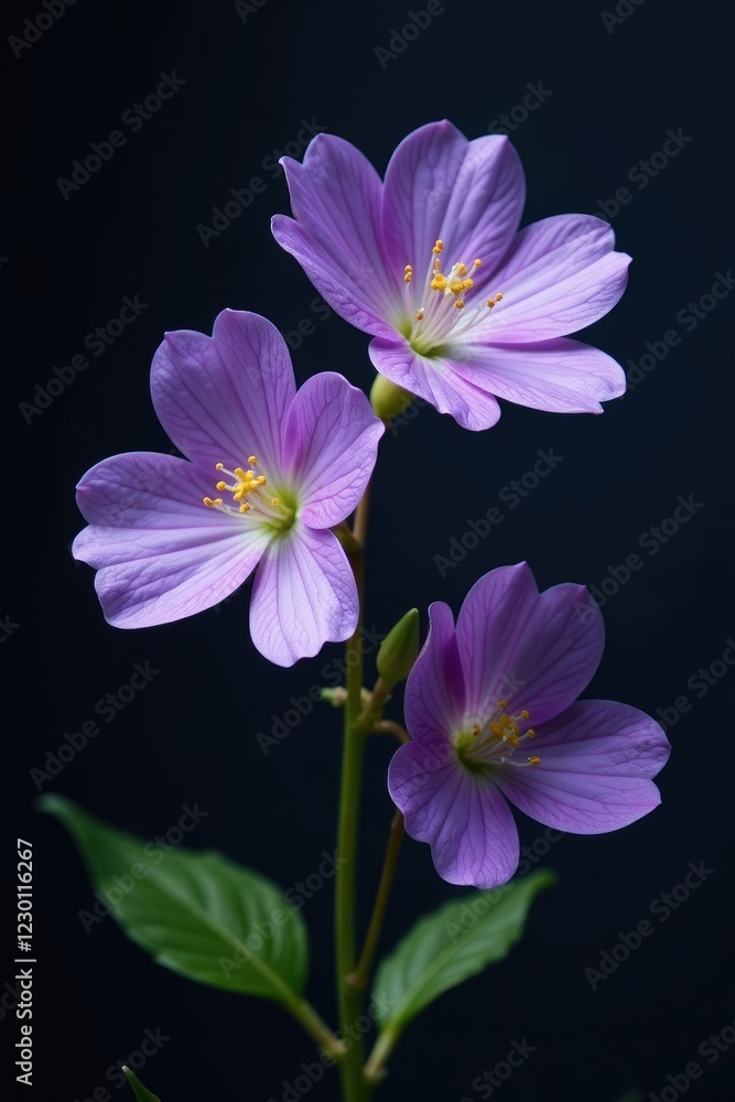 Fototapeta premium Large Campanula latifolia flowers on a dark background, campanula latifolia, petals, botanicals
