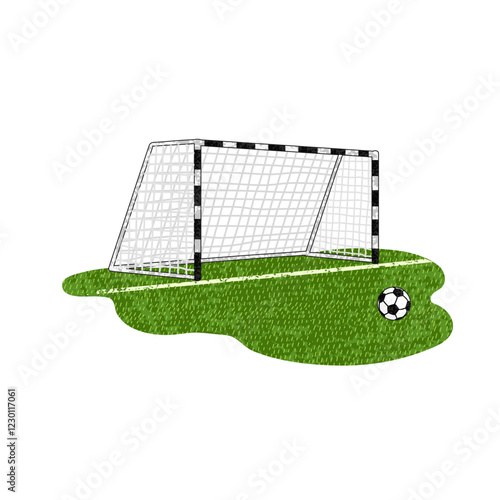 Vector Colorful Illustration of Football Gates Isolated on White Background