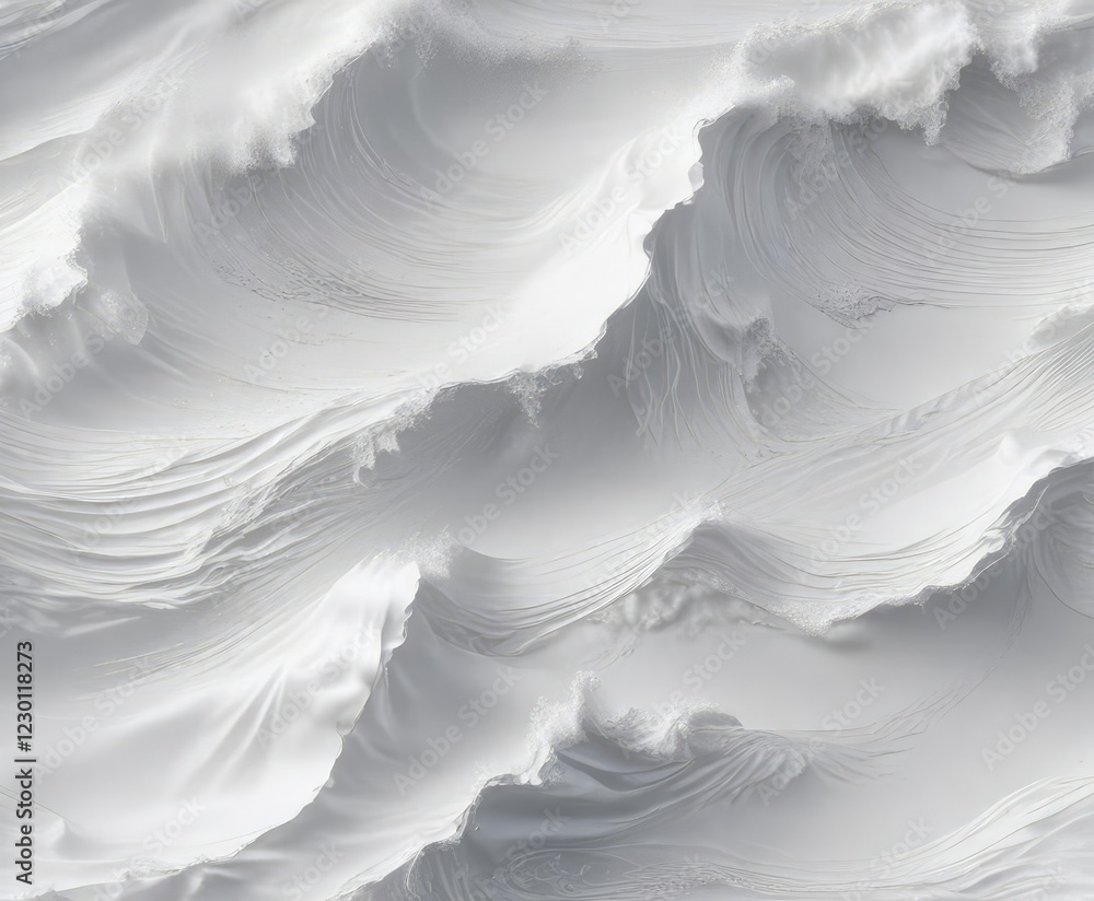 Obraz premium Seamless ocean wave texture with elegant white paper design, pattern, elegance, abstract