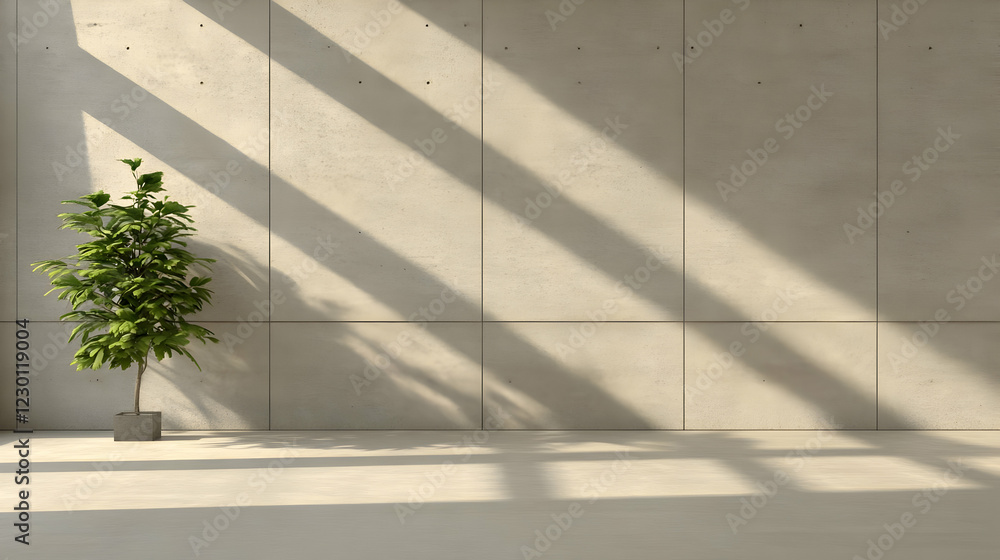 Sunlight in modern concrete room Sunlight in modern concrete room