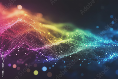 Wallpaper Mural A beautiful Abstract digital technology background with colorful network connection lines. Torontodigital.ca