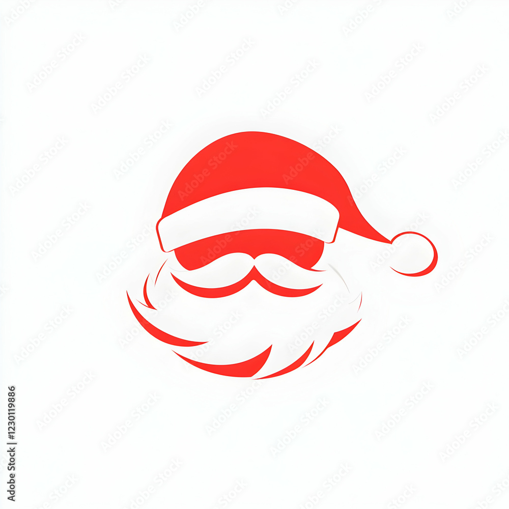 Santa Claus head, Christmas, red, graphic Santa Claus head, Christmas, red, graphic