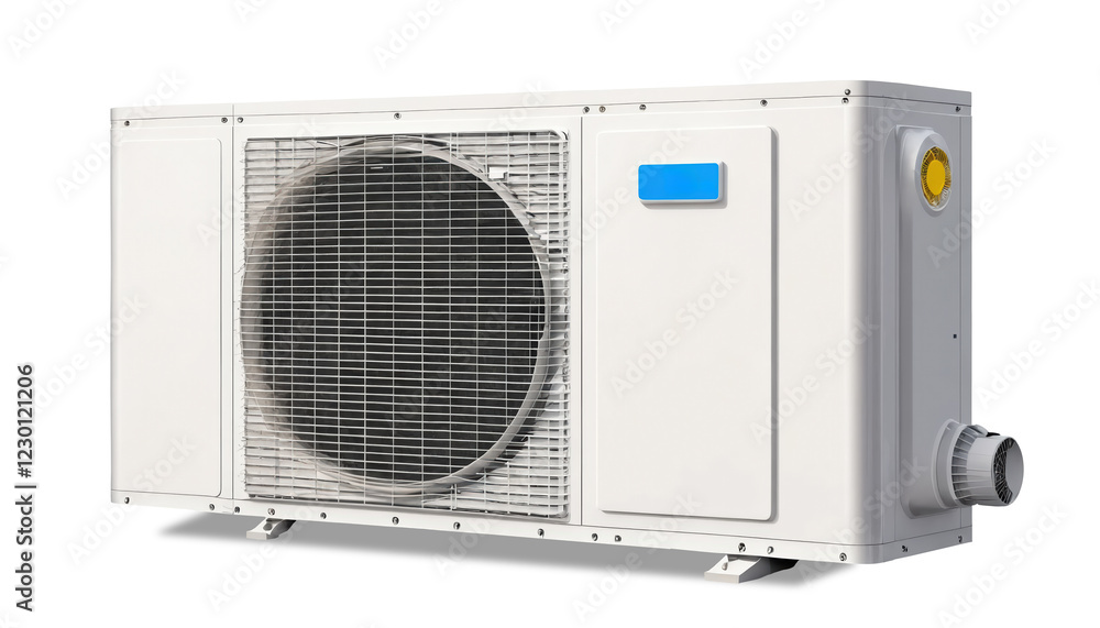 Obraz premium An efficient air heat pump on white background.