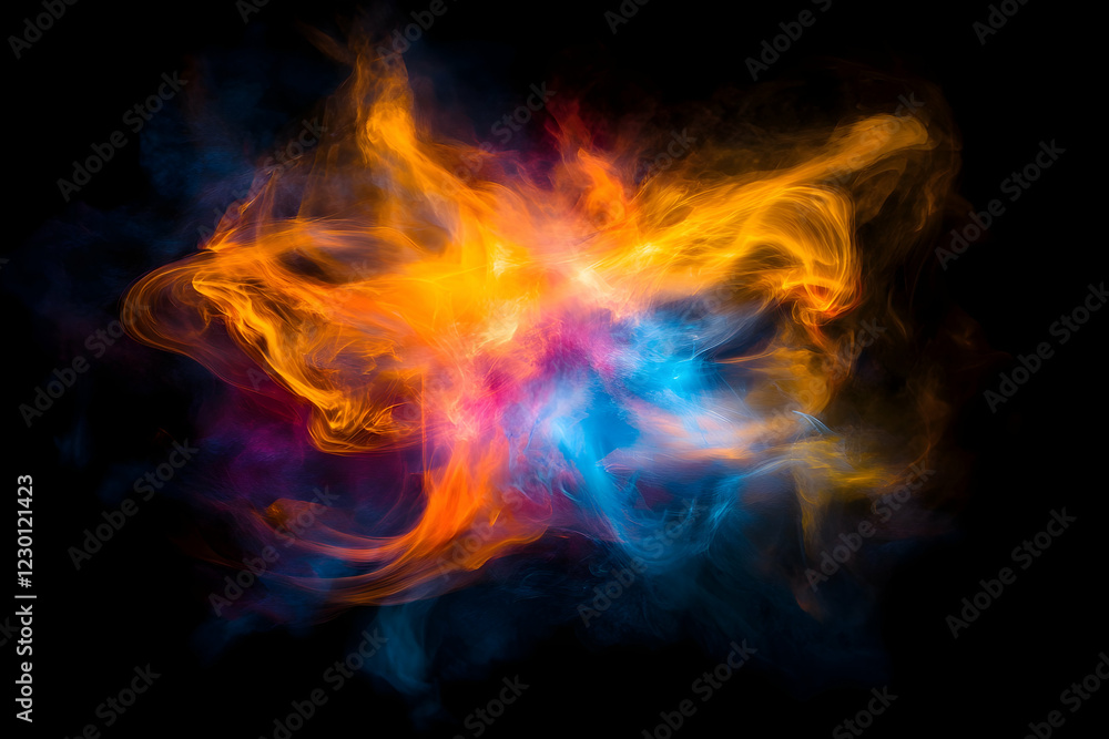 An explosion of vibrant colors and shapes, resembling an abstract nebula in space, An explosion of vibrant colors and shapes, resembling an abstract nebula in space,
