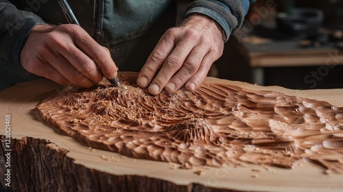 Wood Carving Masterpiece in Progress photo