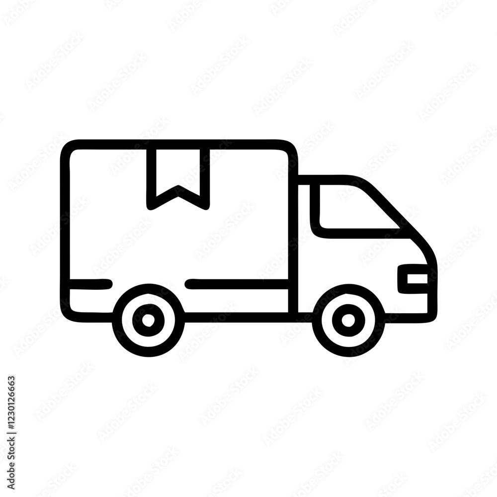 Fototapeta premium courier truck icon design