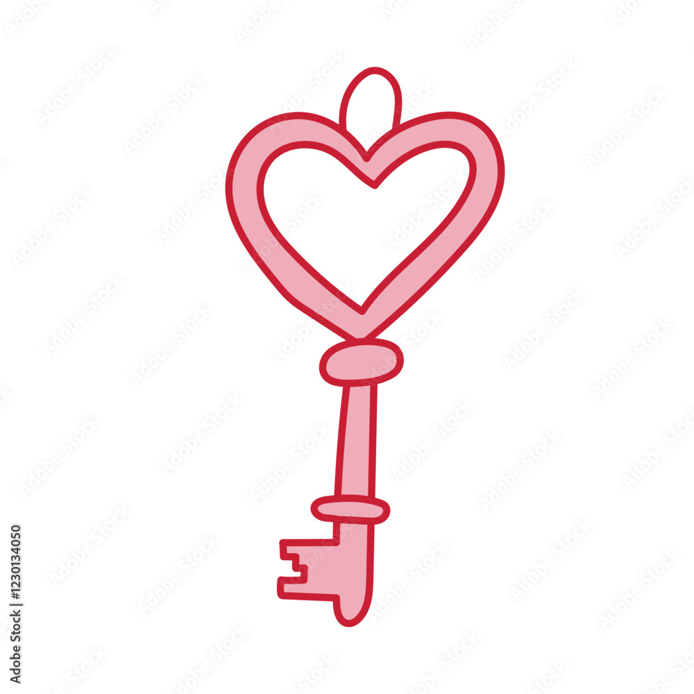 Heart-shaped key design in vibrant red color representing love and emotions, ideal for decorative purposes or themed events Heart-shaped key design in vibrant red color representing love and emotions, ideal for decorative purposes or themed events