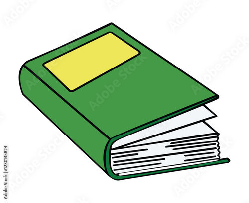 Wallpaper Mural Green book isolated on white background Torontodigital.ca