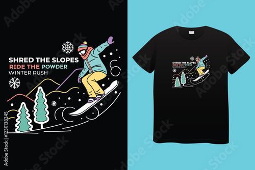 snow winter sports t shirt design.