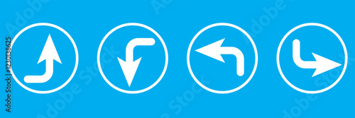 Simple up and down arrows. Upward, downward arrows in green and red isolated on white background, set of two. Flat style eps 10 vector illustration.