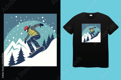 snow winter sports t shirt design.