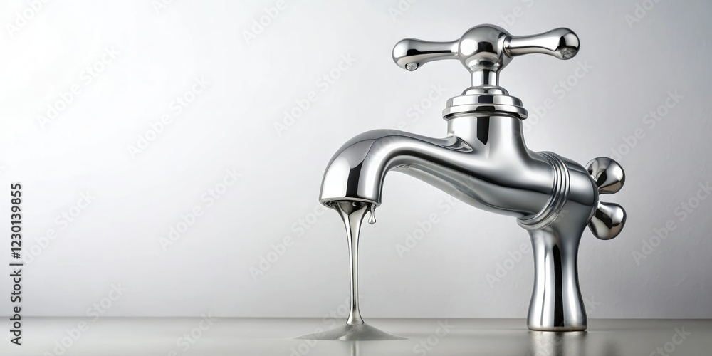 Silver slime drips from a dripping faucet in an isolated bathroom setting on a white background, faucet, silver, drip, sink, slime Silver slime drips from a dripping faucet in an isolated bathroom setting on a white background, faucet, silver, drip, sink, slime