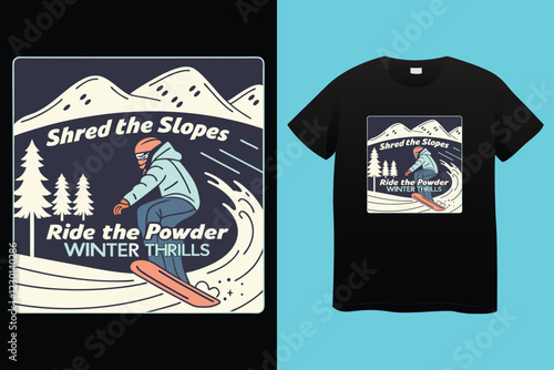 snow winter sports t shirt design.