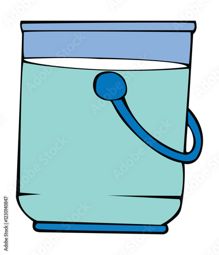 Plastic bucket isolated on white background