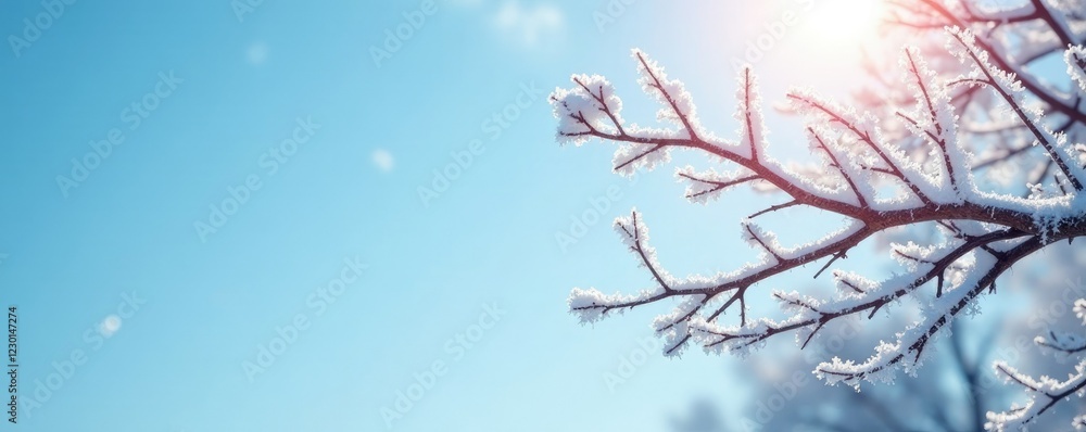 Frosty limbs outstretched against pale blue sky, frosty, frosty morning, branch Frosty limbs outstretched against pale blue sky, frosty, frosty morning, branch