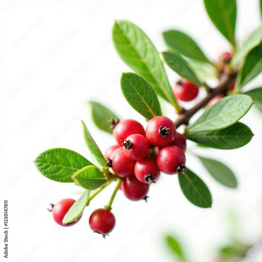 Isolated Ilex aquifolium on white background with red berries, nature, white background, cold Isolated Ilex aquifolium on white background with red berries, nature, white background, cold