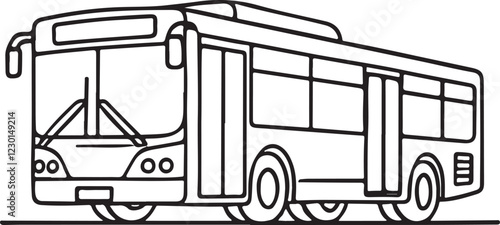 Public Bus Line Drawing Vector Art Illustration
