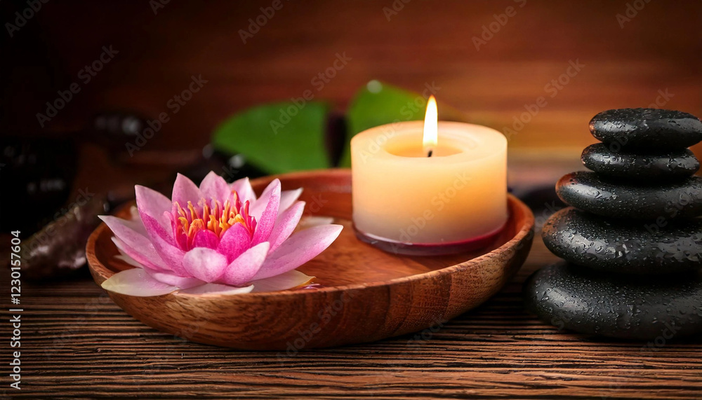 spa still life with candles and orchid spa still life with candles and orchid