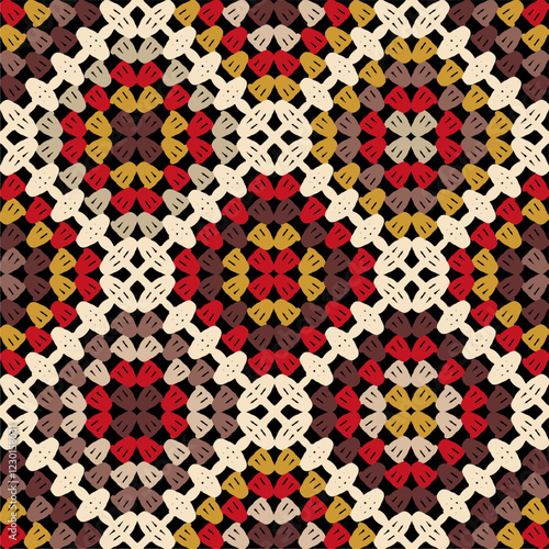 Pattern with crochet granny square wallpaper handmade decorative art design print	
