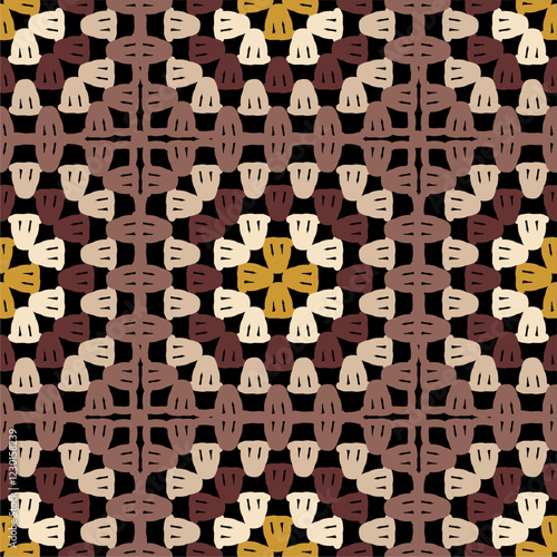 Pattern with crochet granny square wallpaper handmade decorative art design print	
