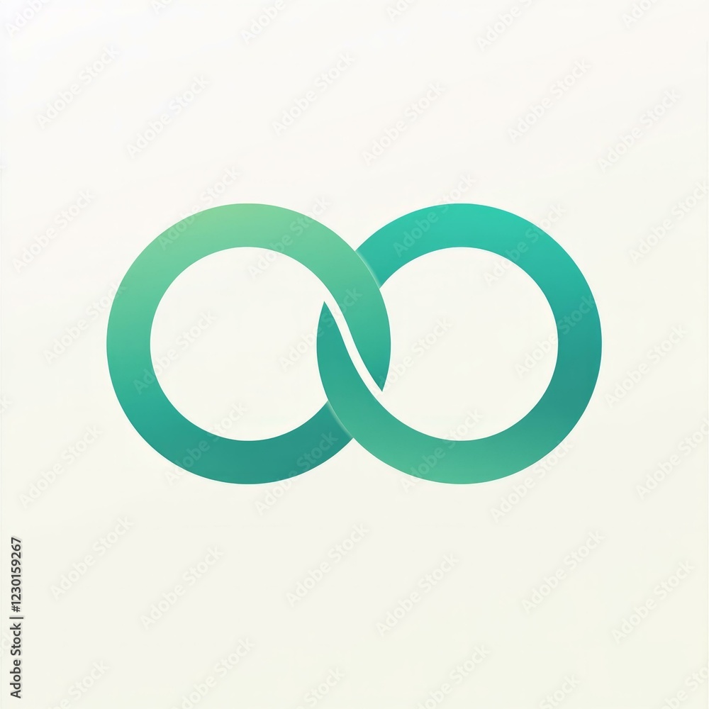 Infinity symbol intertwined in gradient green loop design Infinity symbol intertwined in gradient green loop design