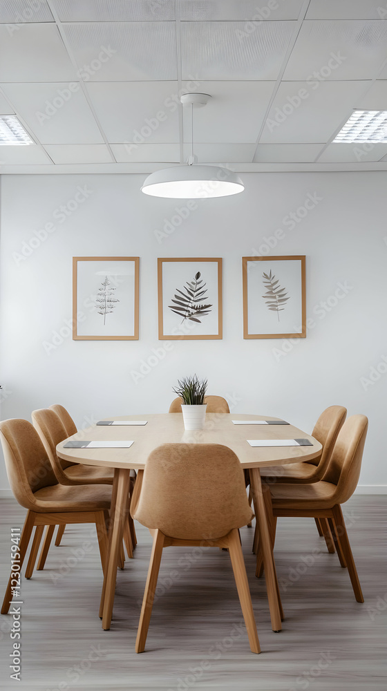 Fototapeta premium Modern office meeting room, neutral decor