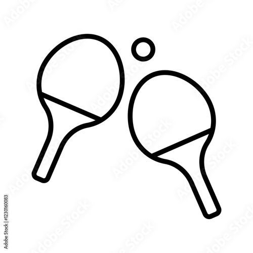 Ping pong icon set. Vector icon of table tennis racket in game paddle. Tournament symbol.