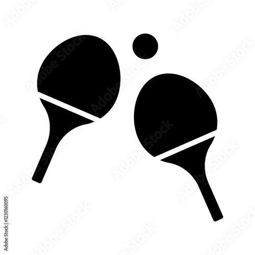 Ping pong icon set. Vector icon of table tennis racket in game paddle. Tournament symbol.