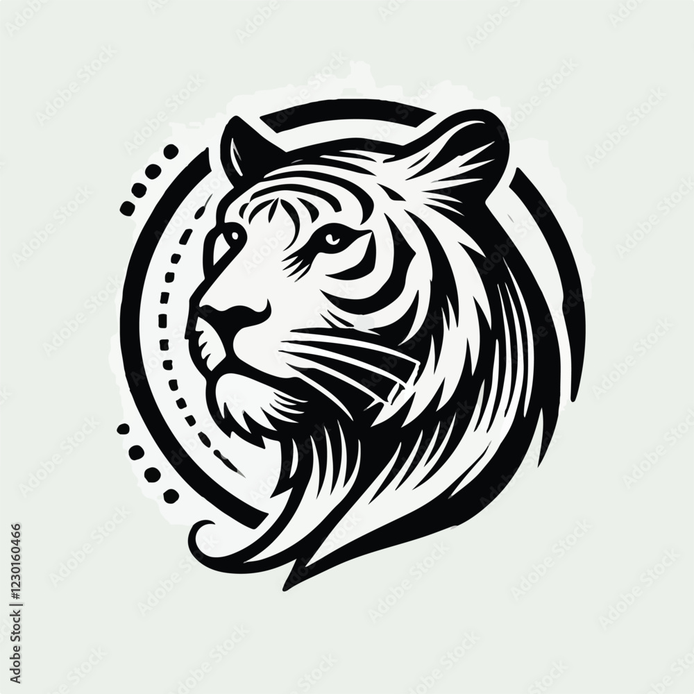 Obraz premium logo tiger, vector, simple, illustration