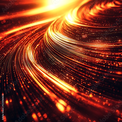 Abstract Orange and Red Light Trails