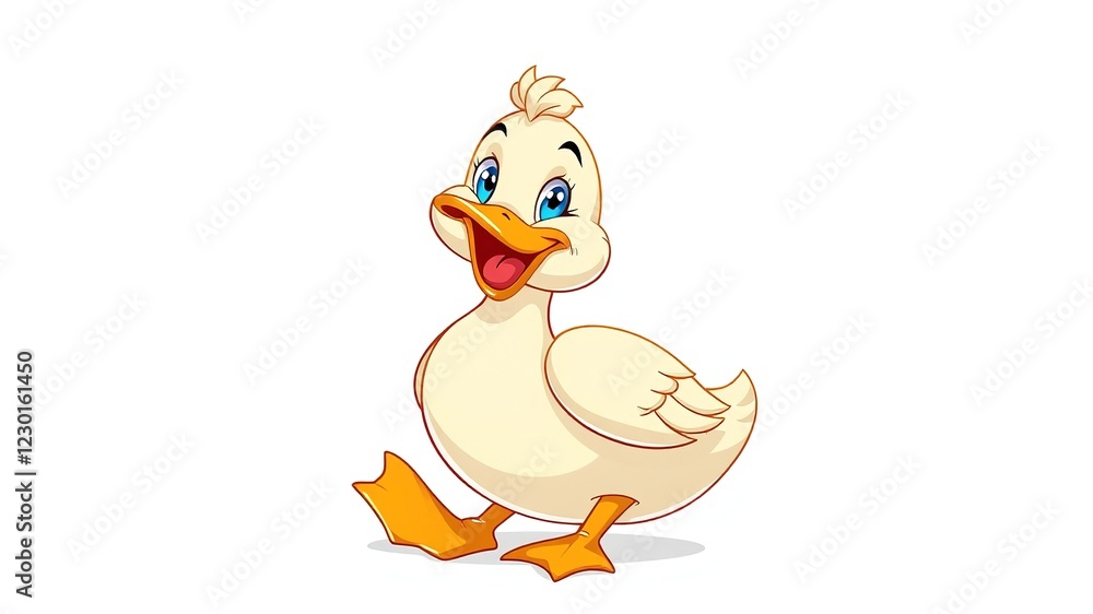 Fototapeta premium Cheerful Cartoon Duck AI Art - Bright Colors, Depth, Mood