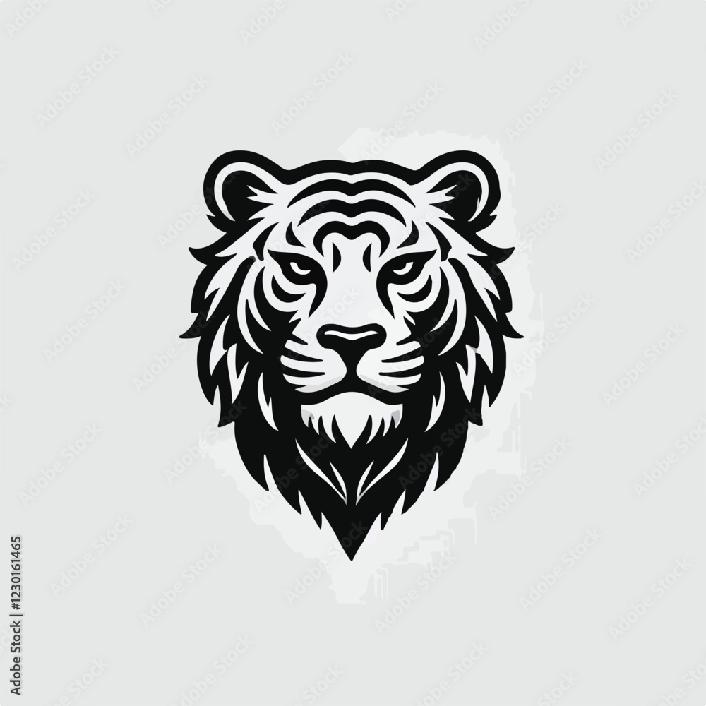 Fototapeta premium logo tiger, vector, simple, illustration