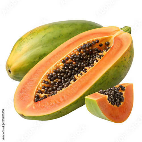 Wallpaper Mural papaya isolated on white background Torontodigital.ca