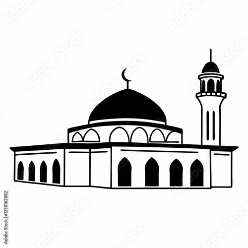 silhouette of mosque