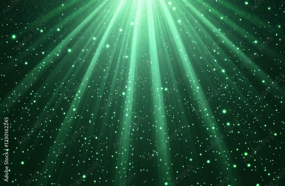 Green glowing light effect with sun rays and stars on a transparent background, vector illustration, PNG file. Green glowing light effect with sun rays and stars on a transparent background, vector illustration, PNG file.
