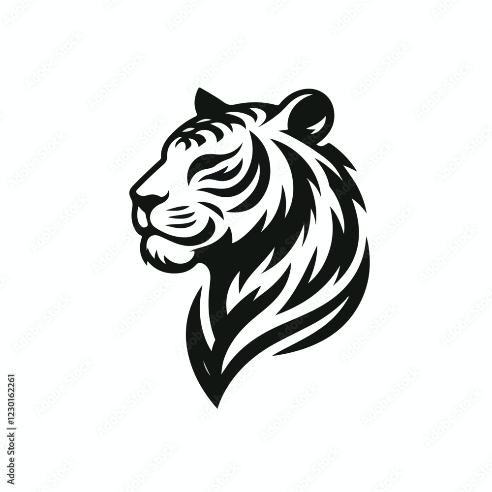 Obraz premium logo tiger, vector, simple, illustration