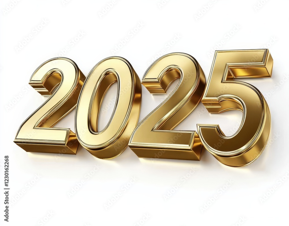 The year 2025 is beautifully illustrated with shimmering gold elements. The year 2025 is beautifully illustrated with shimmering gold elements.
