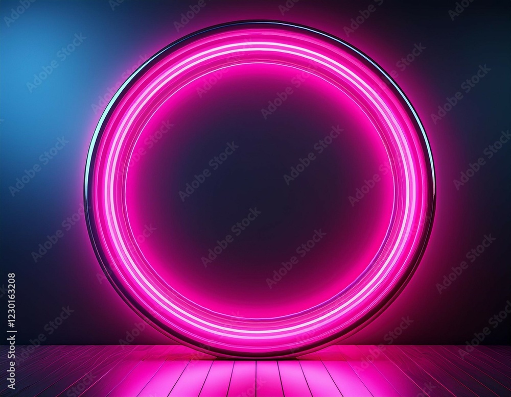 Fototapeta premium a glowing pink neon circle against a dark background perfect for modern designs